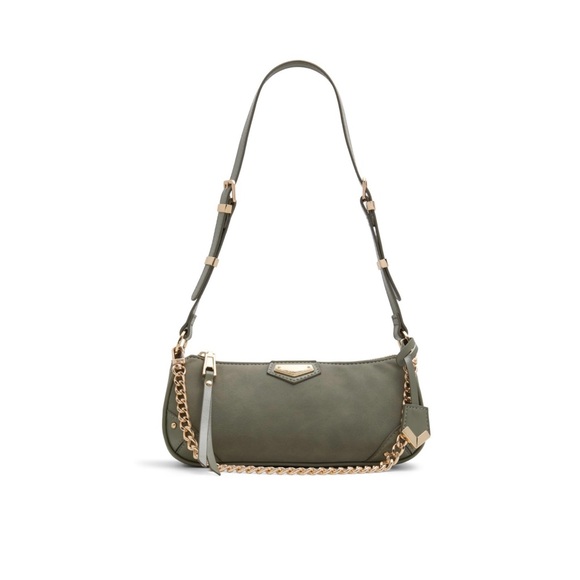 Brand New Aldo Olive Green Shoulder Bag with Gold Accents - Picture 1 of 4